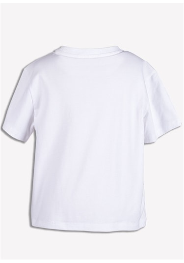 Ozmoz Organik Güneş Baskılı Erkek Çocuk T-Shirt Beyaz