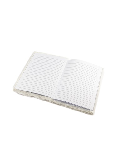 Studi Peluş Defter - Lama Desen / Beyaz