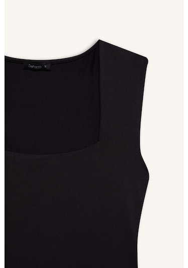 Defacto Kare Yaka Bodysuit E9045ax26smbk81 Siyah-bk81