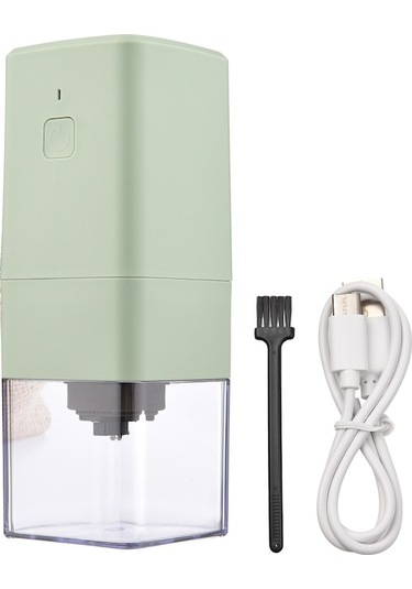 Usb Şarjlı Mini Kahve Değirmeni - Ayarı Değiştirilebilir Zımpara Derecesi, Taşınabilir, Dahili Pil, Hızlı Ve Sessiz Yeşil Yeşil