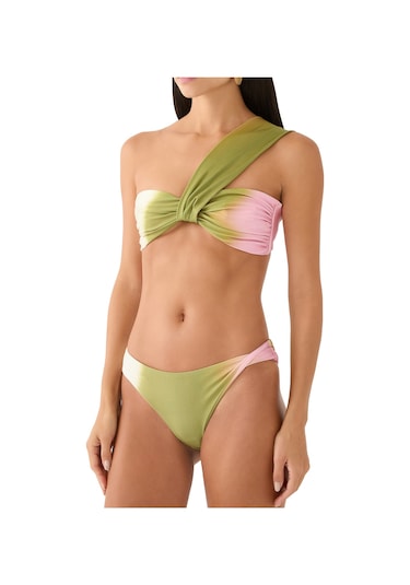 Baobab Swimwear Şık Tek Omuzlu Bikini Üstü Yeşil