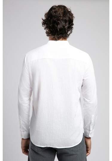 Lee Cooper Julsa Erkek Uzun Kol Dokuma Gömlek-19759 Beyaz