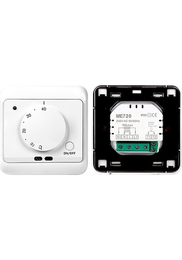 Fastbuy Mekanik El Termostati, Beyaz, 5-40 C, 16a, Elektrikli Yer Isıtıcı Kontrol Cihazı