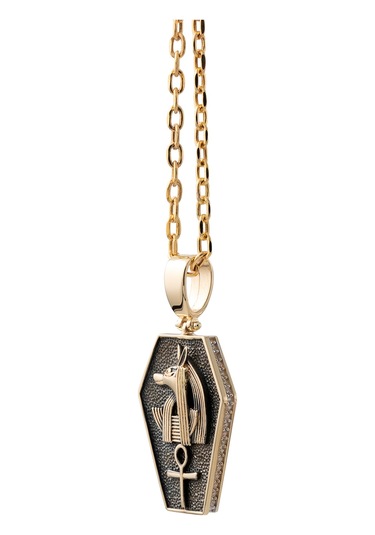 14 Ayar Altın Antik Mısır Mitolojisi Erkek Kolyesi