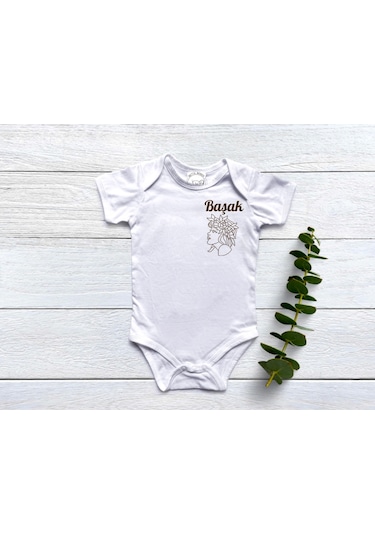 Çıtçıtlı Organik Kumaş Başak Burcu Zıbın Beyaz