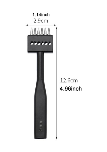 Suntek Deri Çatal Yumruk El Aleti Çelik Yuvarlak Delik 6-diş 6 Diş