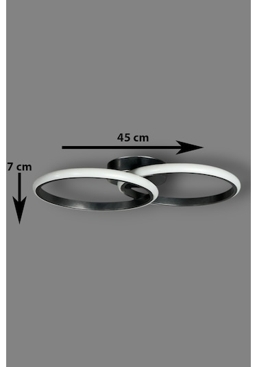 Jolly Gri Renk Salon - Mutfak - Hol Beyaz Led 2 Li Avize Gri