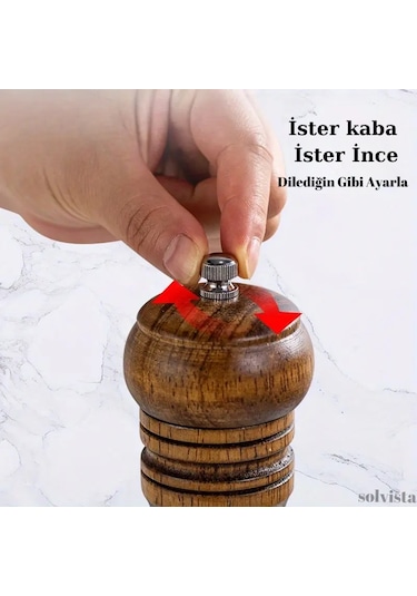 İki Adet Premium Ahşap Tuz Ve Karabiber Öğütücü Seti - Ayarlanabi