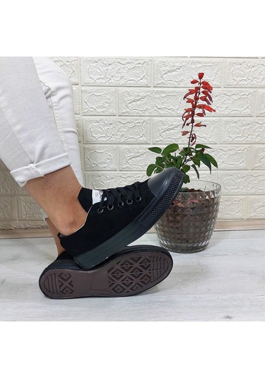 Fiyra 554 Siyah-siyah Kısa Unisex Sneaker Keten Spor Ayakkabı 001