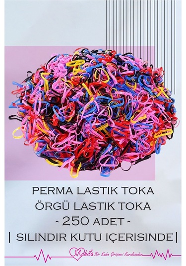 Lastik Toka, Perma Lastiği, Saç Tokası, Örgü Tokası, Saç Lastik Toka 1 Paket 250 Adet +-10 Adet Çok Renkli