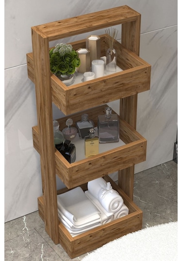 Umutpark Umuthomedesing Ahşap Çok Amaçlı Raf. Kahverengi