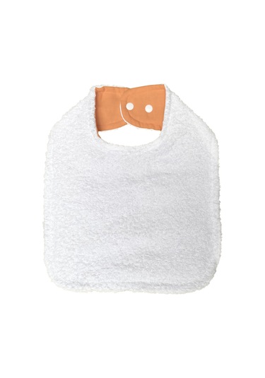 Pamuklu Sıvı Geçirmez Mama Önlüğü Bürümcük-havlu Çift Yönlü K-b Beyaz - Kiremit