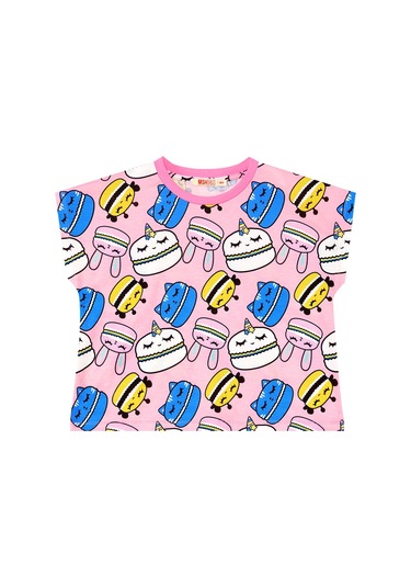Denokids Mshb&g Tatlı Kurabiyeler Kız Çocuk T-shirt Şort Takım Çok Renkli