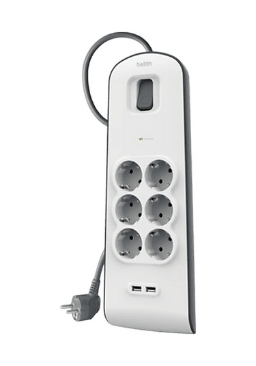 Belkın Bsv604 2 Metre 6'lı Usb-a Akım Korumalı Priz Beyaz
