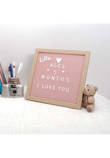 Pembe Yazı Panosu Mesaj Tahtası, 121 Beyaz Harf Karakterli