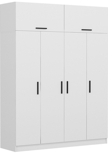 Kale 4 Kapaklı Zincir Dolap-yüklük - Beyaz 235cm Beyaz