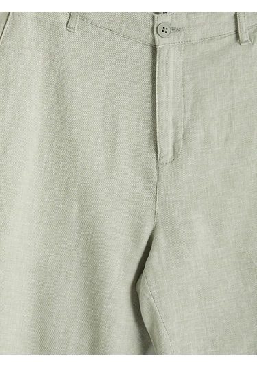 Lc Waikiki Yeşil Regular Fit Keten Karışımlı Erkek Chino Pantolon