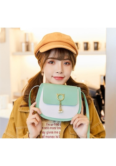 Jzcat Renk Bloklu Kadın Kemer Çantası - Yeşil