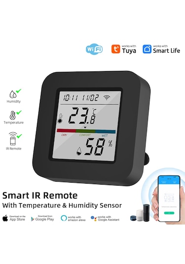 Tuya Destekli Wifi Akıllı Isı Ve Nem Sensörlü Ir Kuman