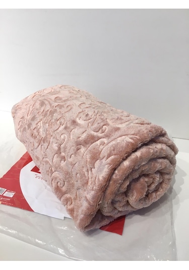 Padişah Desenli Açık Pembe Çift Kişilik Battaniye Açık Pembe