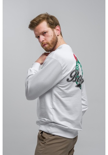 Celtics Önü Ve Arkası Baskılı Düşük Omuz Unisex Bisiklet Yaka Swe