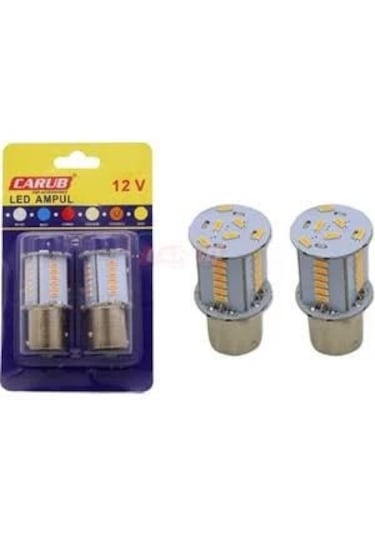 Fren Stop Ampülü Ledli Turuncu 12v Çift Duy Şaşı Tırnaklı 2 Li