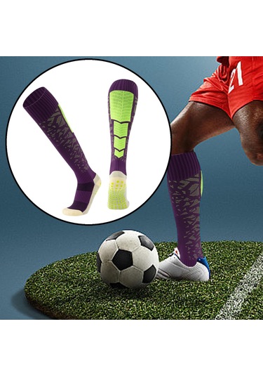 Homyl Futbol Çorapları Atletik Yumuşak Spor Çorabı Basketbol Mor