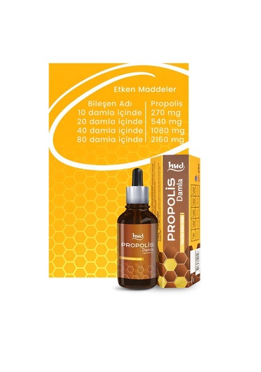 Hud Propolis Damla 50 Ml 2 Adet – Su Bazlı Propolis Ekstraktı