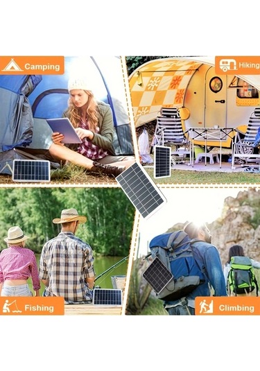 Dashanshop 1 Adet 2w Usb Taşınabilir Güneş Panelli Powerbank, Kamp Seyahat Acil Şarj
