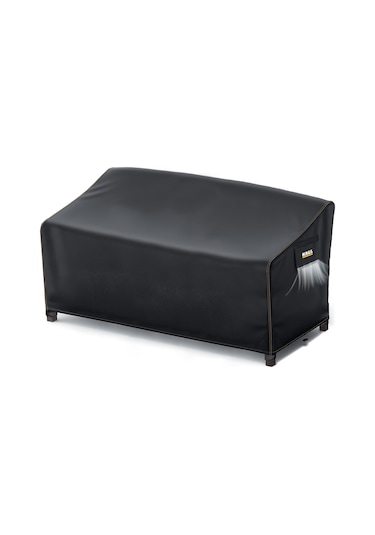 Haegs Çift Kişilik Bahçe Koltuk Örtüsü, Koruma Kılıfı, Su Geçirmez Açık Hava Bahçe Mobilya Kılıfları, Dış Mekan Sandalye Kılıfı Örtü Branda, Ağır Hizmet Tipi, 200-85-80cm - Siyah