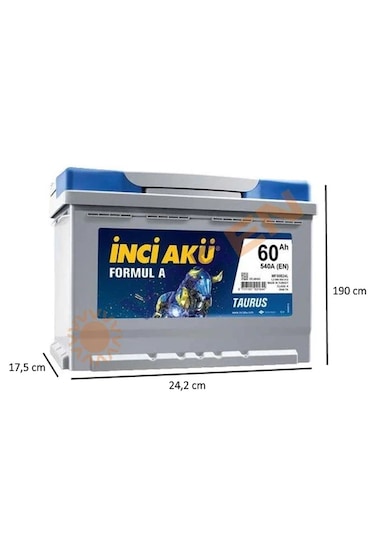 İnci Formul A Taurus 12 V 60 Ah 540 Cca Akü-yerinde Montaj