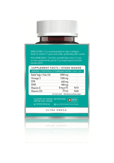 Sovital Ultra Omega 3 60 Adet