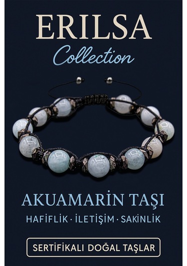 Sertifikalı 8 Mm Terahertz & Akuamarin Taşı Bileklik Sakinlik, Çok Renkli