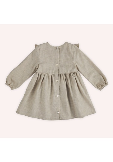 Kız Çocuk Nakış Detaylı Elbise Bej 2421gb26026-4909 001