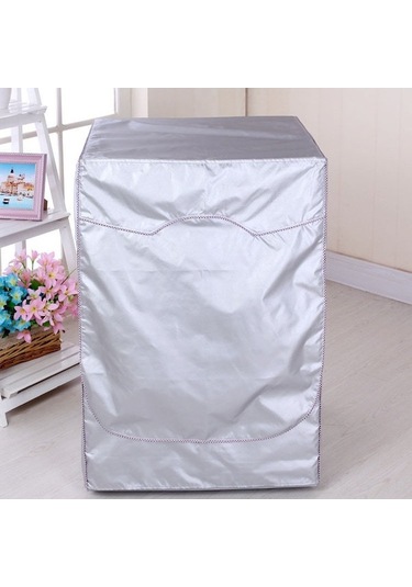 Geeksen 6-10 Kg Tam Otomatik Trommel Çamaşır Makinesi İçin Su Geçirmez Ve Güneş Tenkidi防尘罩 Gümüş