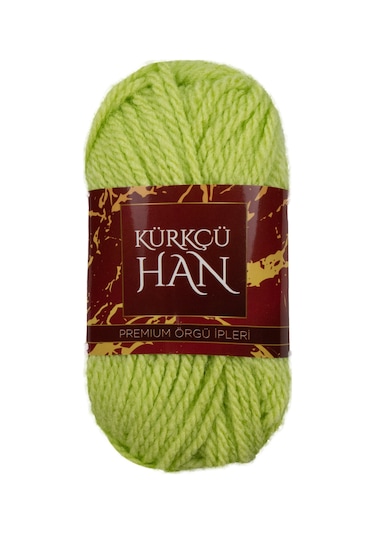 Kürkçü Han Boni %100 Akrilik Örgü İpi 35g 59m 4 Lü Paket Açık Yeş