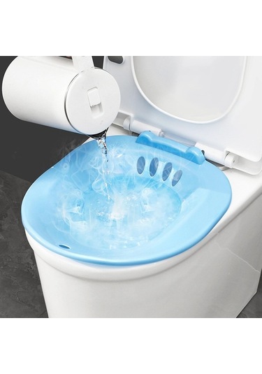 Pazly Suntek Klozet Lavabo Kadın Oturur Banyo Derin Kase Bide Kalça Duş Seti Mavi