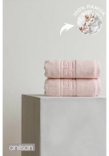 2'li Pudra Greek El Havlusu - 50x90 Cm, 225 Gr, %100 Pamuk, Spa Ve Otel Havlusu, Günlük Kullanıma Uygun Antrasit