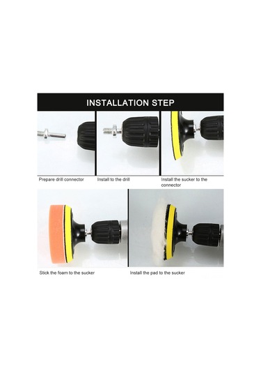 Yifomall 7 Parça Araç Cilalama Seti - 5 İnç Köpük Parlatma Pedleri, Matkap İçin M10 Delikli Cila Ve Mumlama Pedleri