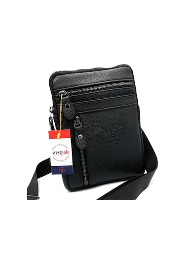 West Polo Mini Postacı Erkek Omuz Çantası - Küçük Model Askılı Ça (461377625)-Siyah