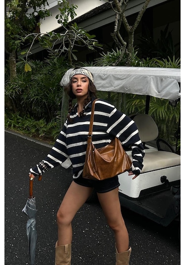 Gabrielle Salaş Omuz Çantası Taba Taba