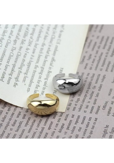 925 Ayar Gümüş Geometrik Unisex Ayarlanabilir Yüzük