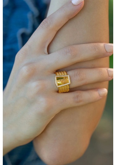 Çgk Kuyumculuk Tuğralı Hasır Altın Yüzük