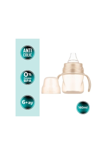 Mamajoo Antikolik Biberon 250 ml & Antikolik Akıtmaz Alıştırma Bardağı 160 ml – Pearl