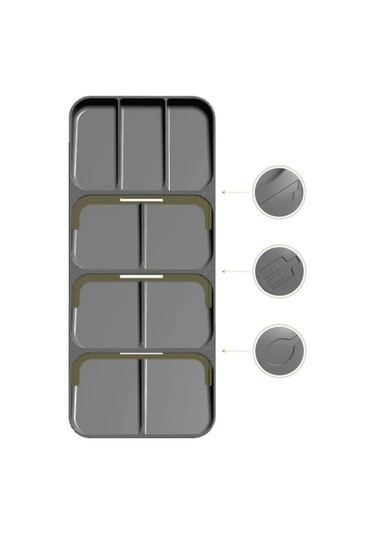 9 Bölmeli Çekmece Kaşıklık Geniş Çok Amaçlı Çekmece Düzenleyici Çatal Kaşık Bıçak Organizer Diğer