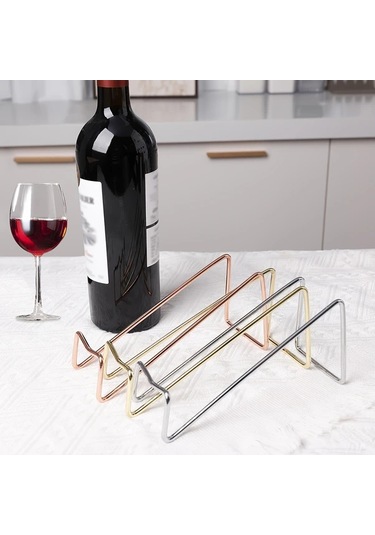 Honeybeeshop Gül Altın 1 Adet Dökme Demir Şarap Rafı Yığın Tasarım Dayanıklı Isıya Dayanıklı Ev Bar