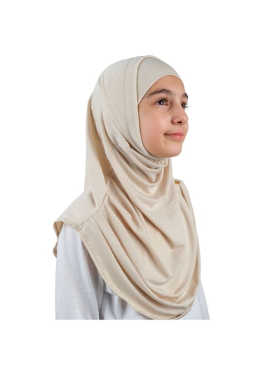 Pratik Hazır Geçmeli Boneli Çocuk Şal Bej Bej