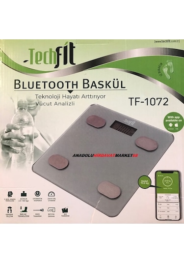 Techfit Dijital Baskül Tartı Banyo Baskülü Lcd Analizli 180 KG