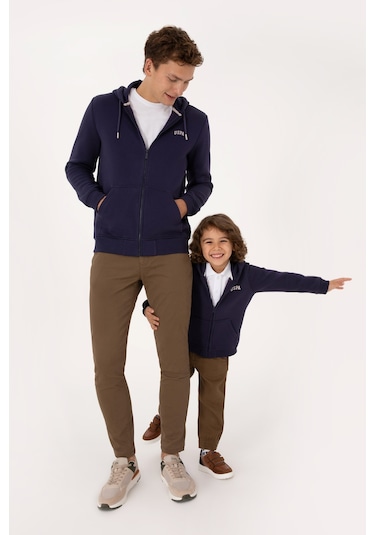 U.S. Polo Assn. Erkek Regular Fit Mürdüm Şardonlu Örme Hırka 50313755-VR074