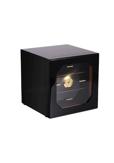 Cigarloong Camlı 3 Çekmeceli Puro Kutusu Humidor Siyah 60's